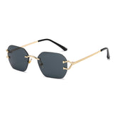 (6 PACK) Wholesale Sunglasses 2023 - BulkSunglassesWholesale.com - Gold Frame Grey
